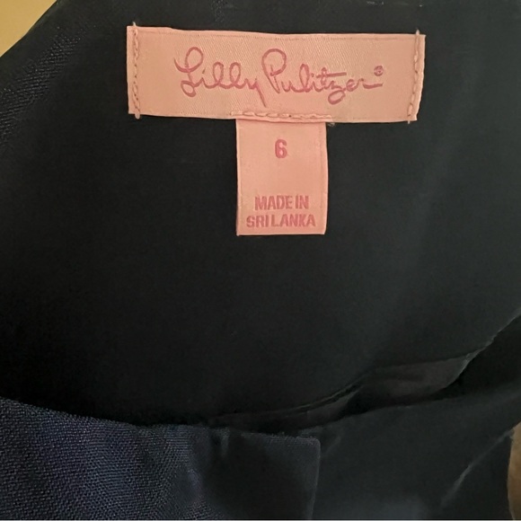 Lilly Pulitzer Dark Navy Silk Dress Sleeveless - Picture 10 of 11